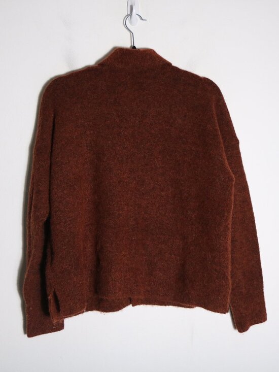 Madewell Carrabelle Polo Cardigan Sweater Womens Medium Brown Alpaca Wool Button - Picture 5 of 5